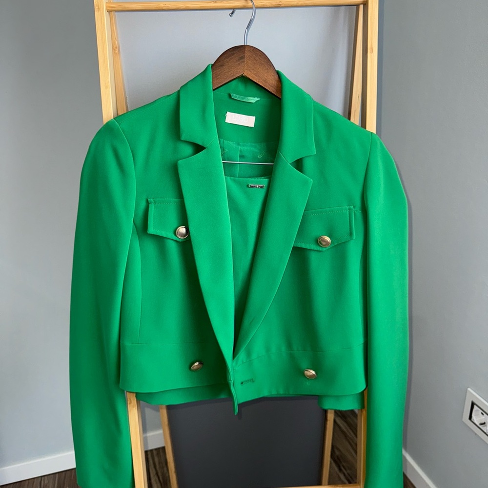 Liu Jo Green Women's Cropped Blazer AND Skirt SET